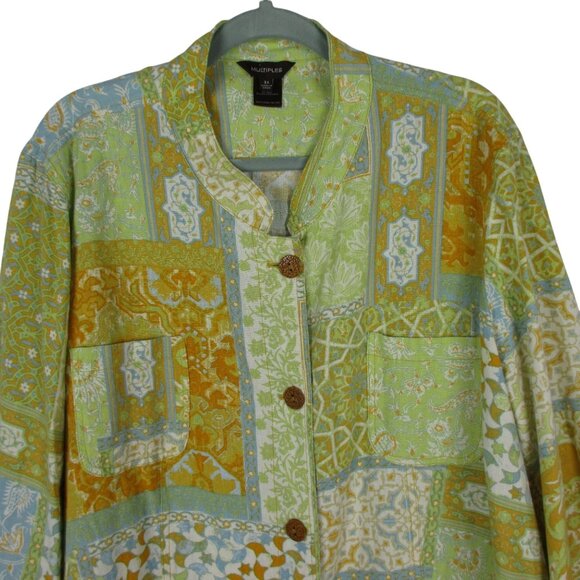 Multiples Jacket 3X Cottagecore Boho Cotton Linen Blend Summer Casual - Picture 2 of 8